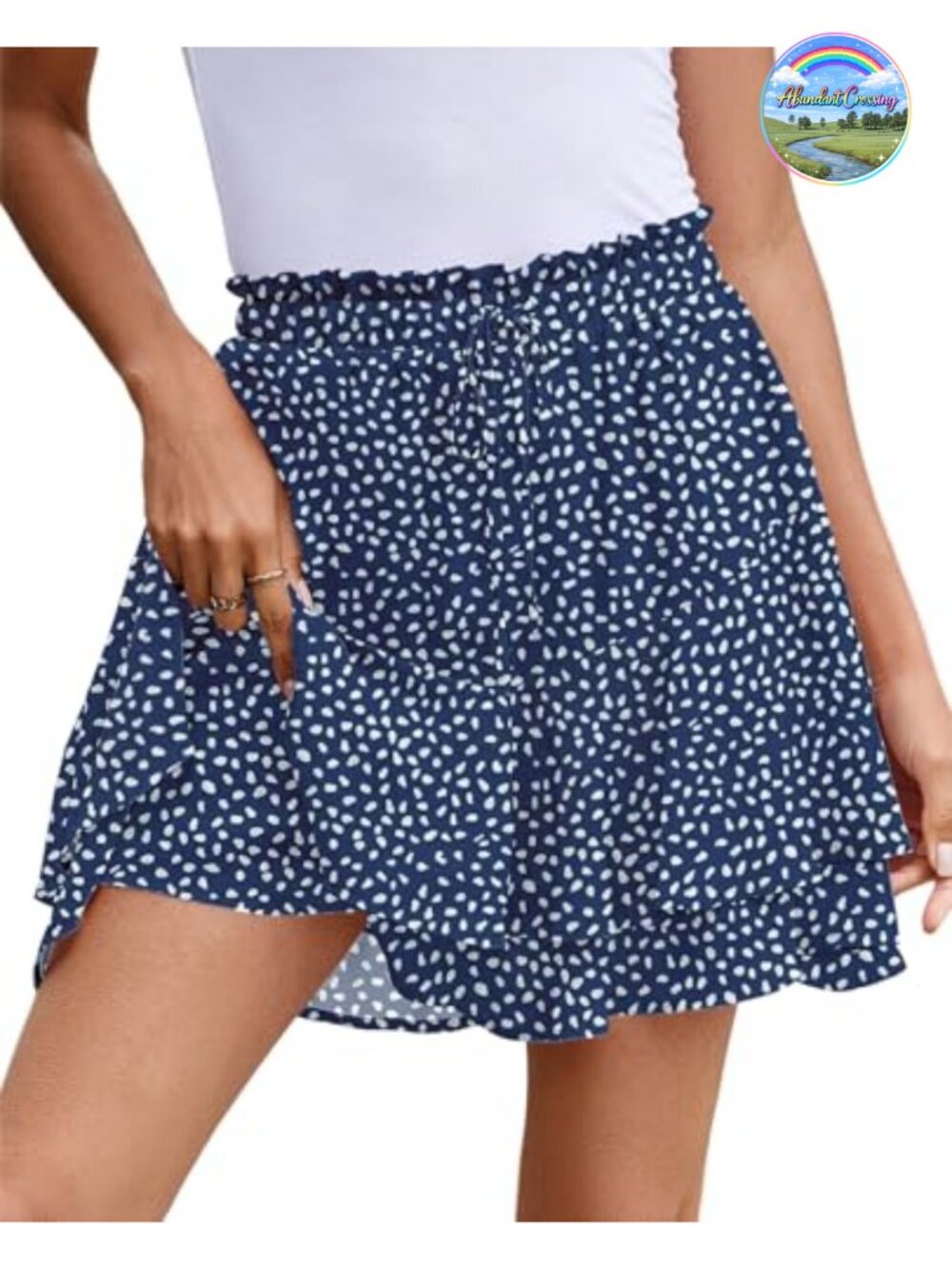 Women's Floral Ruffle Skorts High Rise Flowy Chiffon Mini Skirt Summer